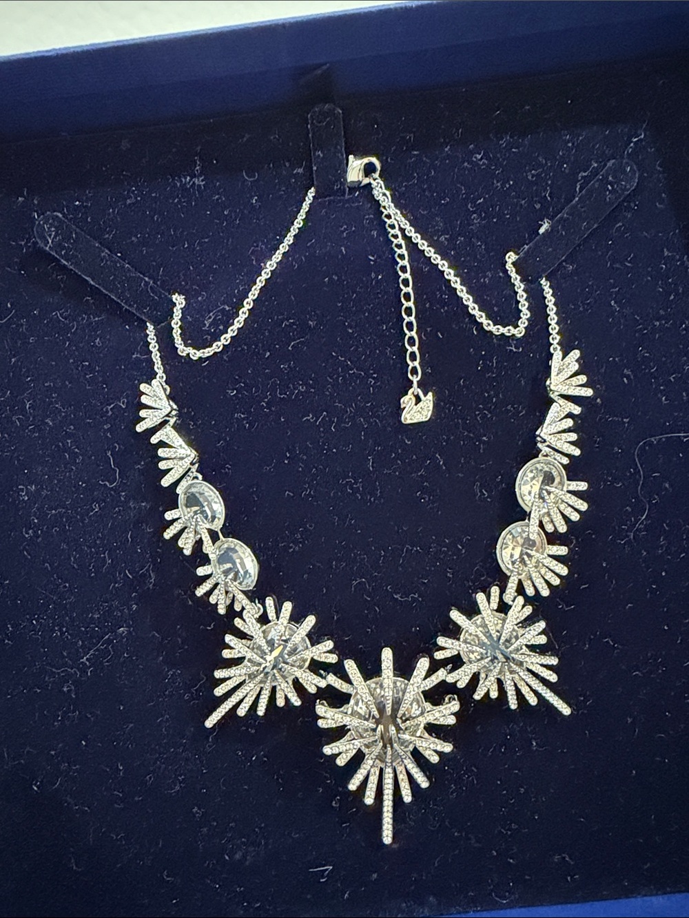 Swarovski Gold Starburst Crystal Statement Necklace - Picture 7 of 14